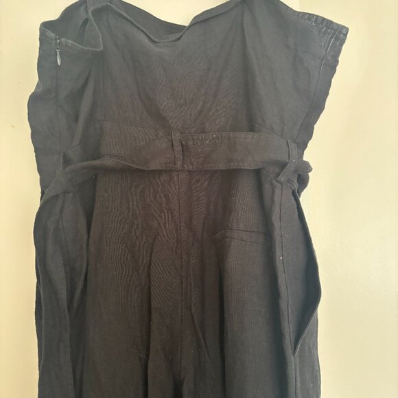 & Other Stories Black Linen Tortoise-Shell Belted Jumpsuit (size 12) - Picture 4 of 6